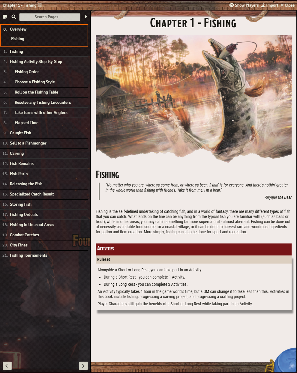 Why Slay Dragons when you could be FISHING (Foundry VTT)